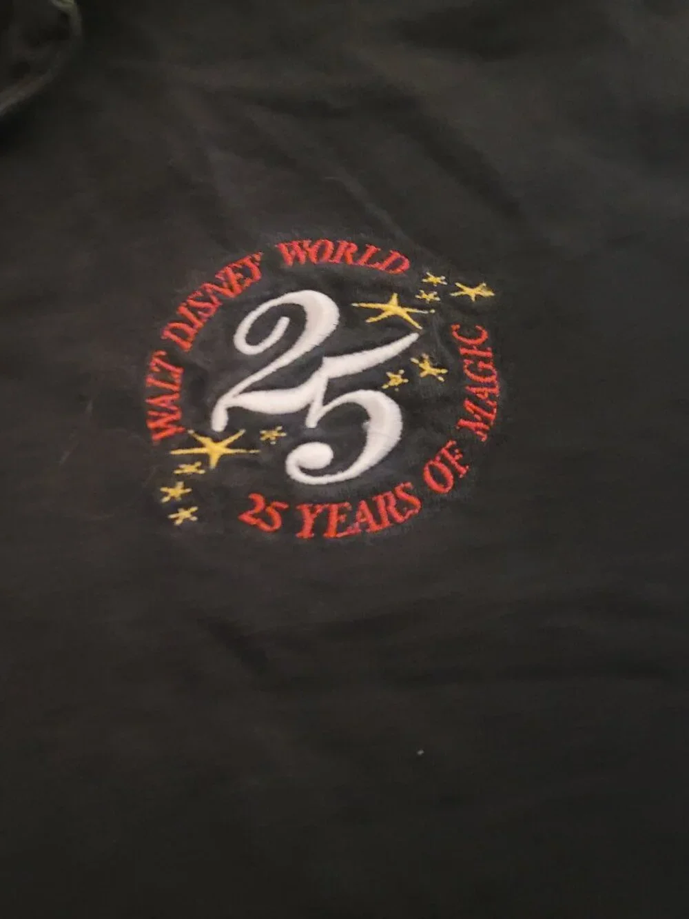 Vintage Walt Disney World 25th Anniversary Polo 1996 Large Black - Picture 1 of 3